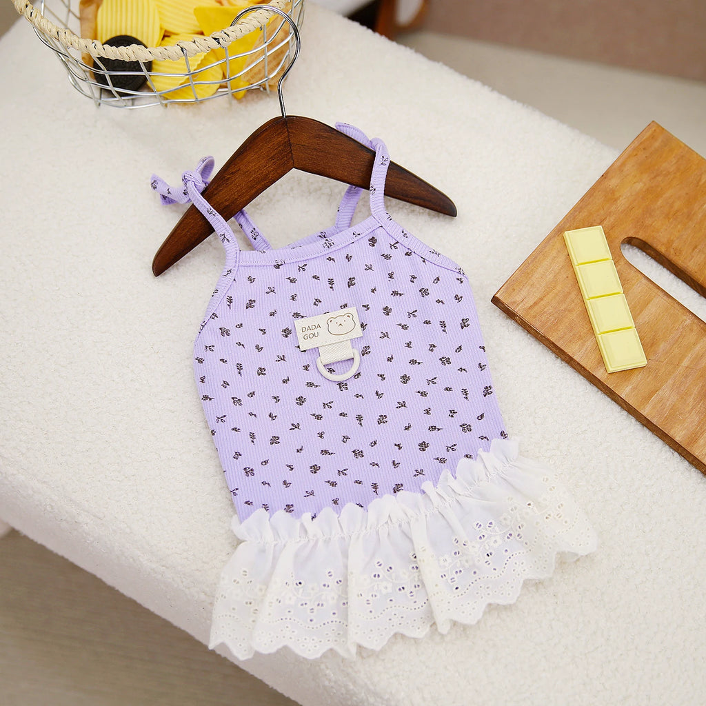 Pet Dog Floral Dress Summer Sling Small Dog Princess Skirt Party Costume Pet Apparel