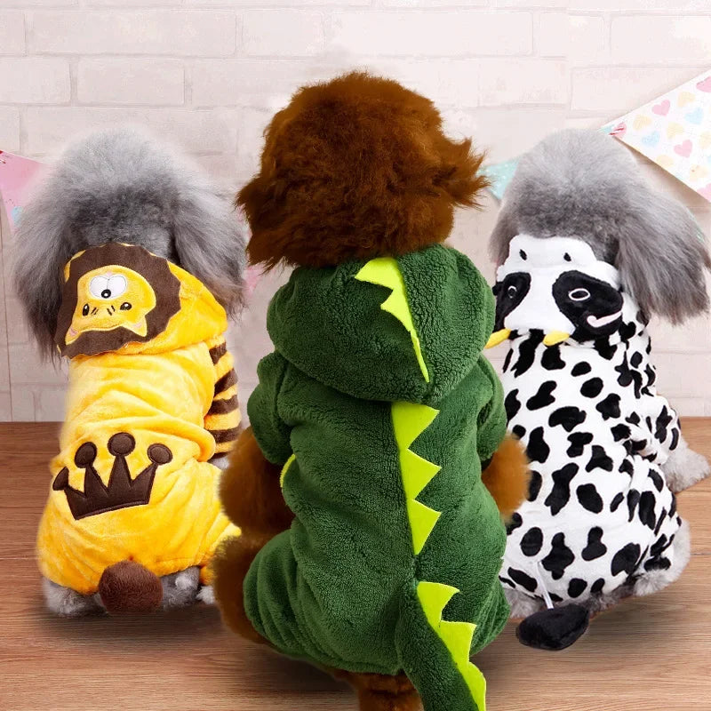 COZY ANIMAL FLEECE JUMPSUIT FOR DOGS & CATS
