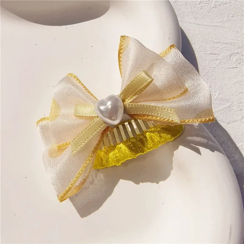 Pet Hair Clips Yorkshire Teddy Cute Pet Dog Organza Bubble