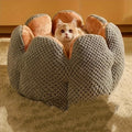 Petal Shaped Pet Bed, Plush Round Dog & Cat Cushion Mat