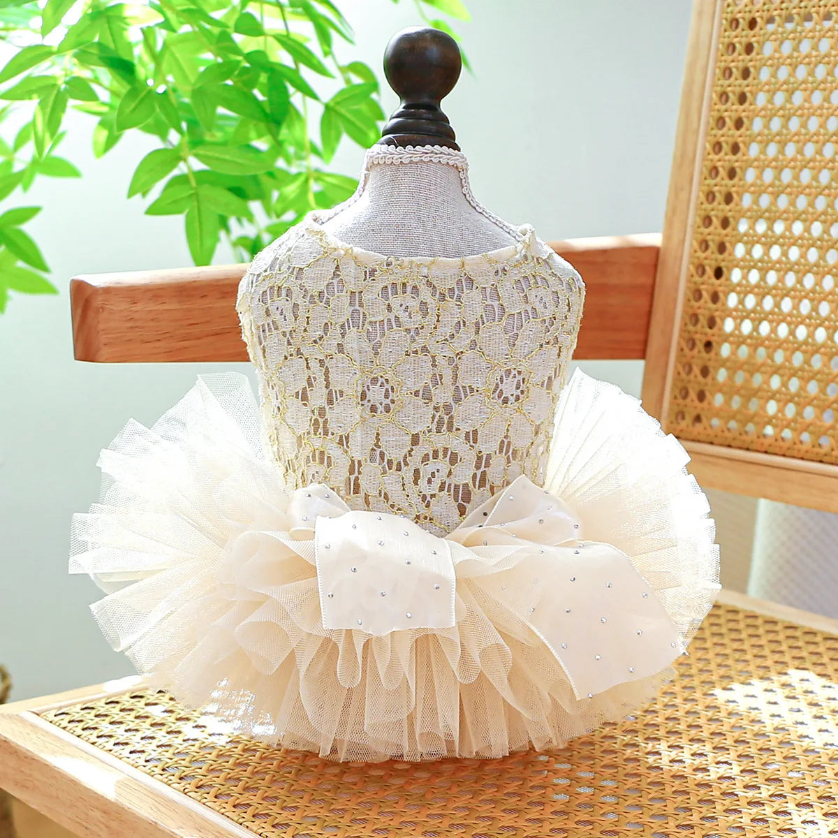 Puff Chiffon Skirt Wedding Dress for Dogs