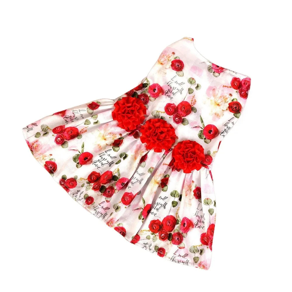 Dog Print Dress Cute Dog Princess Dress