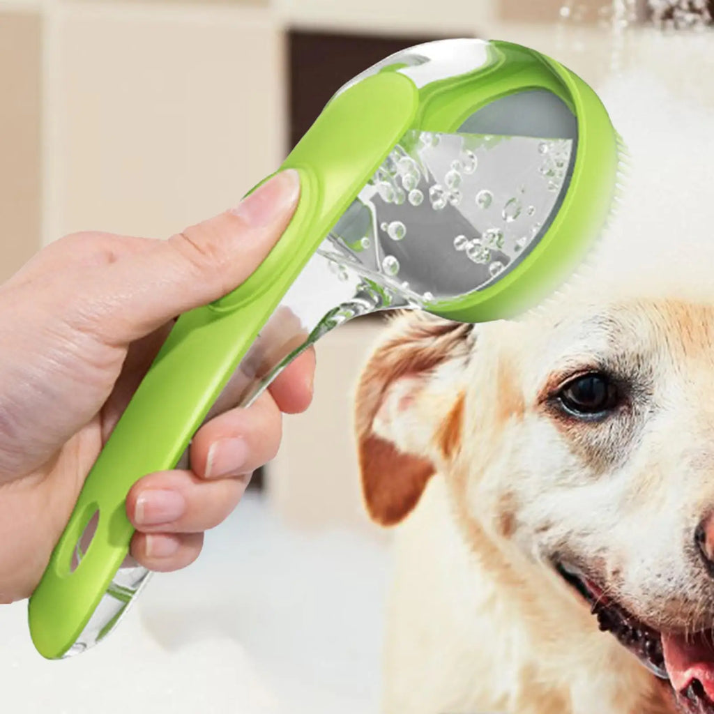Soft Silicone Dog Shampoo Brush With Soap Dispenser Long Handle Massage dispenser beauty shower brush For pet Shower Cleaning ﻿