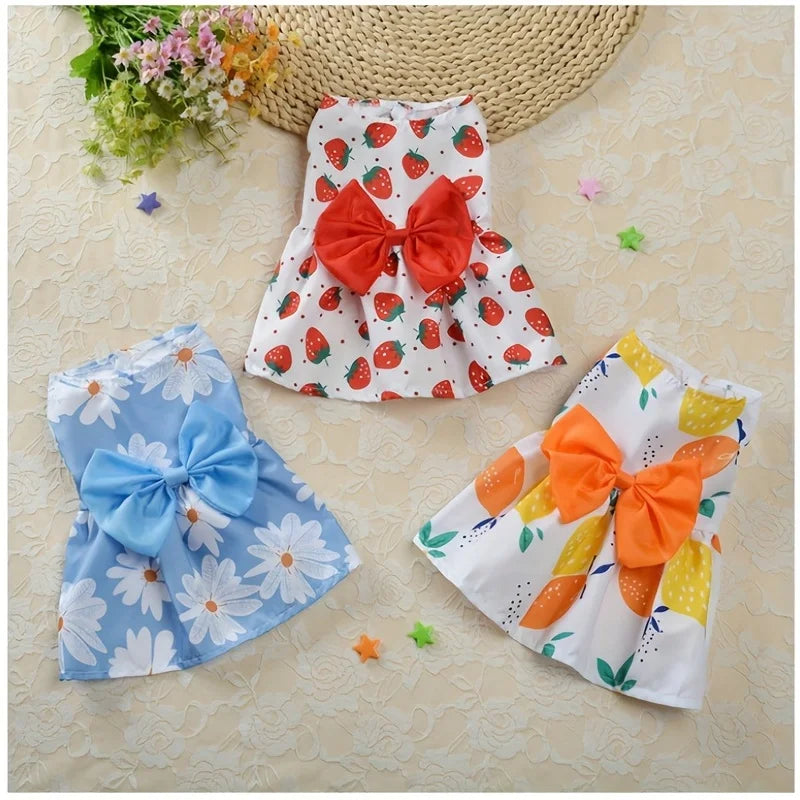 Pet Dress, Soft & Sleeveless Floral Outfit