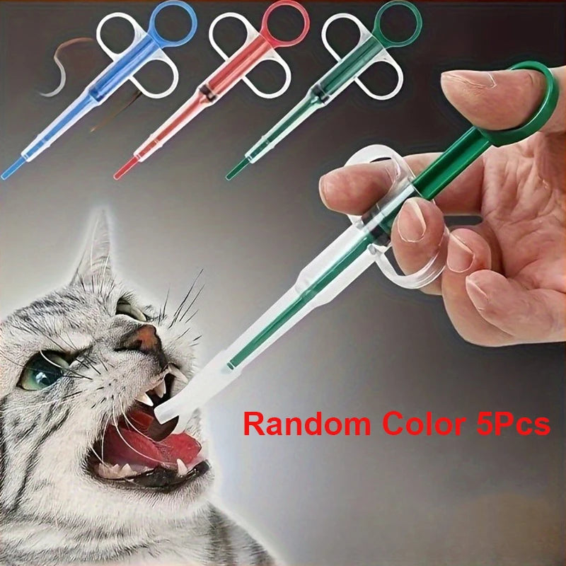 Dispensador de Pastillas para Mascotas, Apto para Perros y Gatos, Jeringa para Medicamentos, Alimentador Oral de Tabletas, Dispensador Simple de Pastillas para Mascotas, Incluye 2 Opciones de Puntas Suaves
