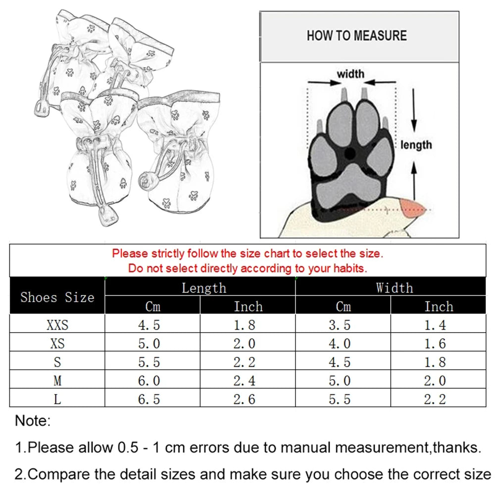 4pcs Pet Dog Shoes For Small Large Dogs