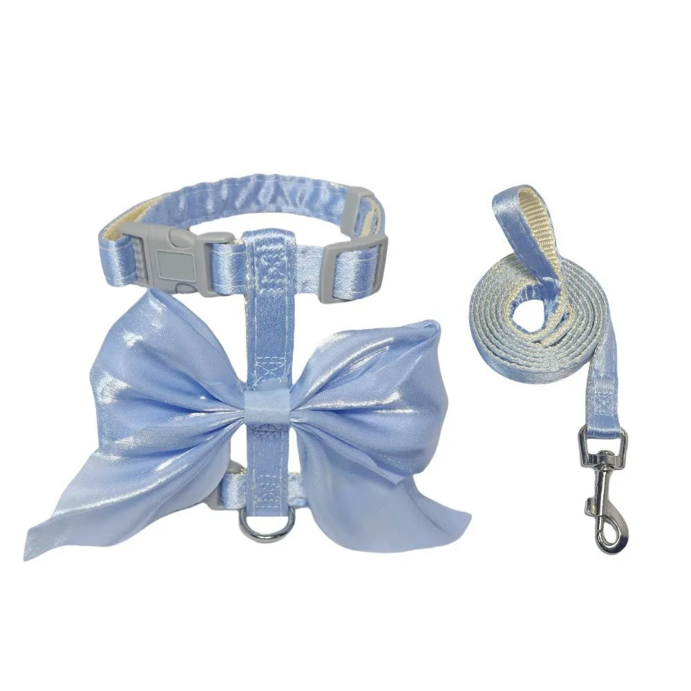 Pet Clothes Adjustable Pet Harness Cute Bow