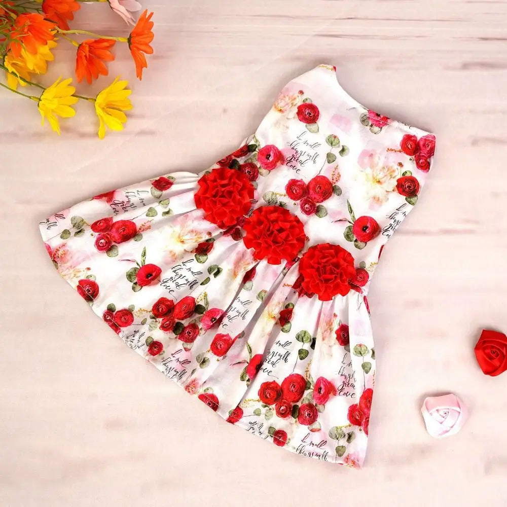 Dog Print Dress Cute Dog Princess Dress