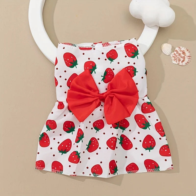 Pet Dress,Soft & Sleeveless Floral Outfit