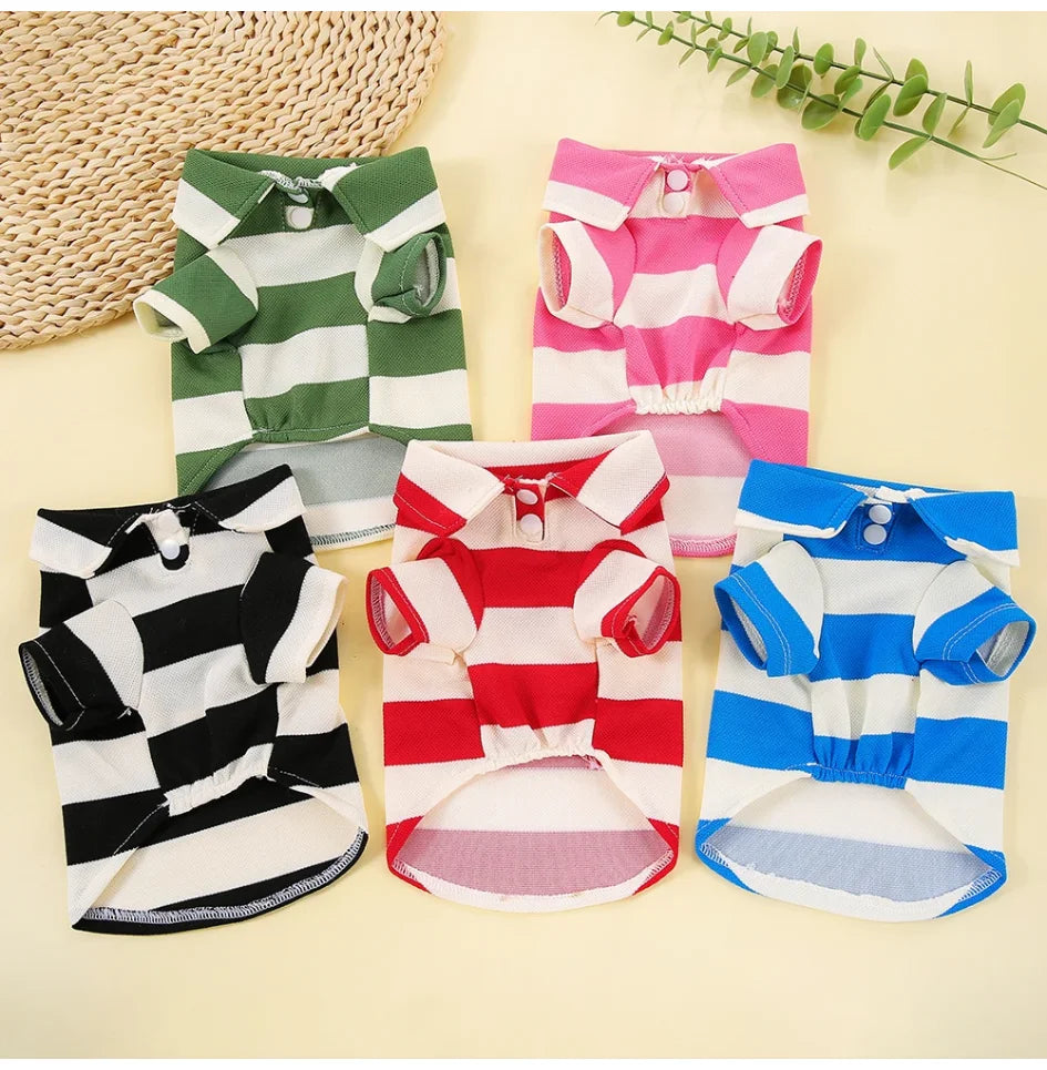 Pet Dog Polo Shirt Dog Clothes Summer