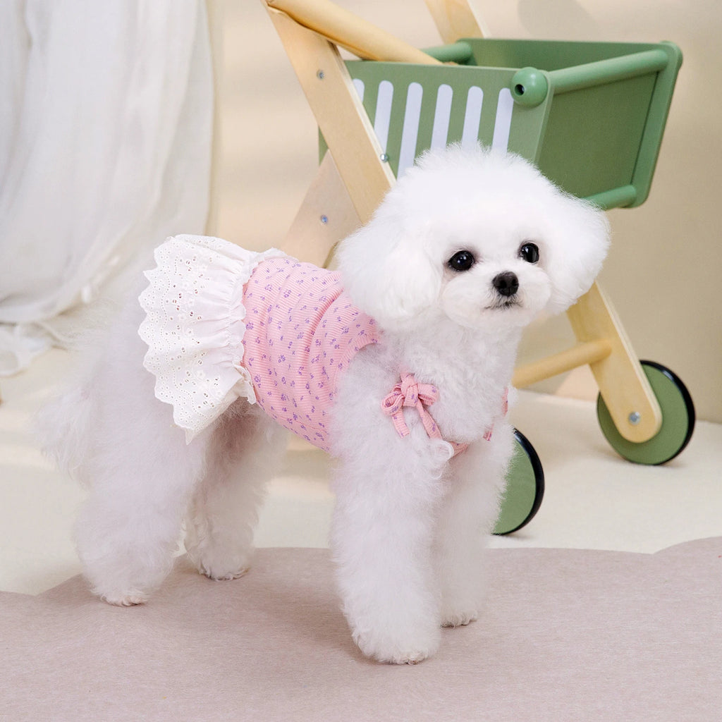 Pet Dog Floral Dress Summer Sling Small Dog Princess Skirt Party Costume Pet Apparel