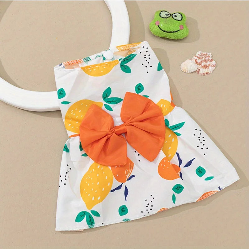 Pet Dress,Soft & Sleeveless Floral Outfit