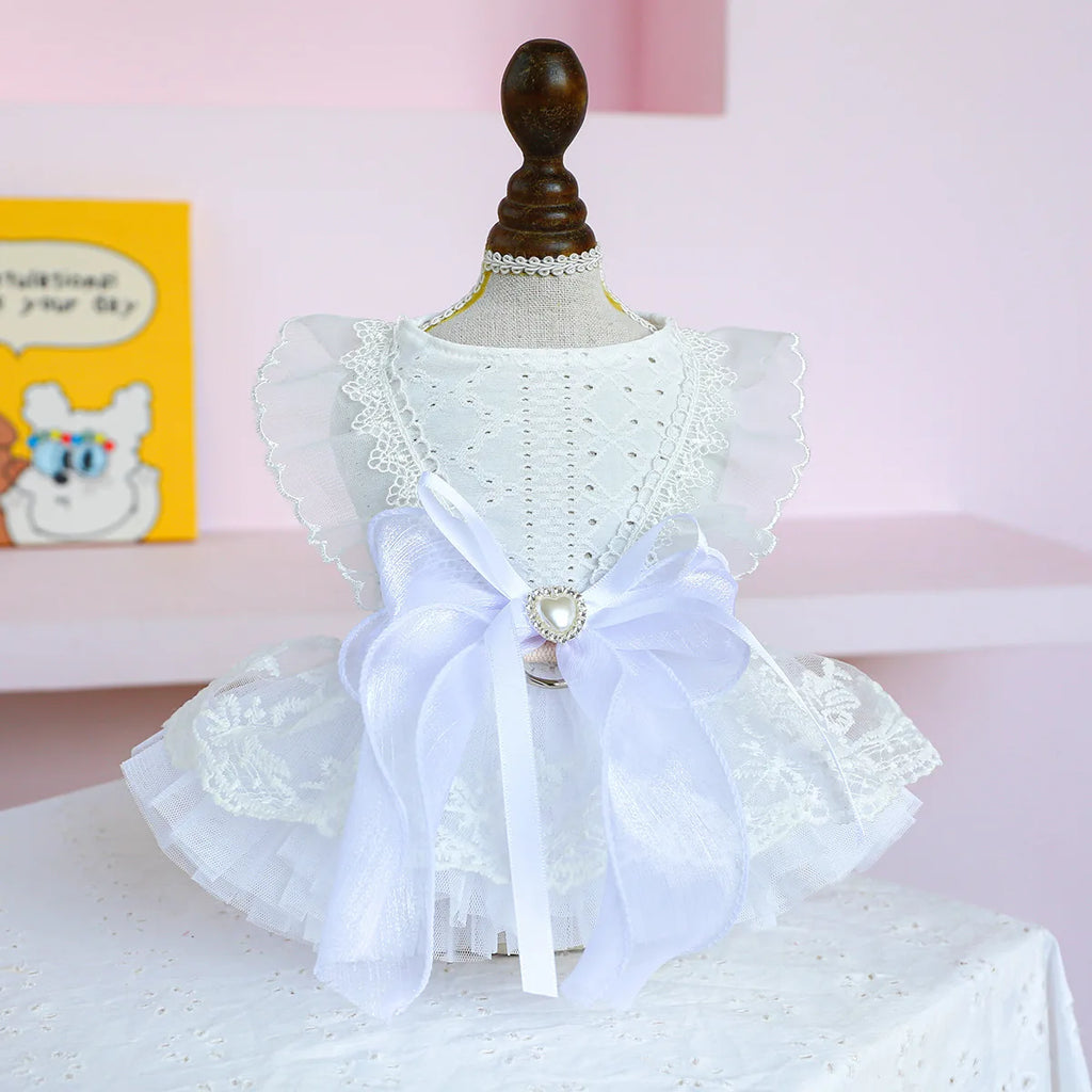 Puff Chiffon Skirt Wedding Dress for Dogs