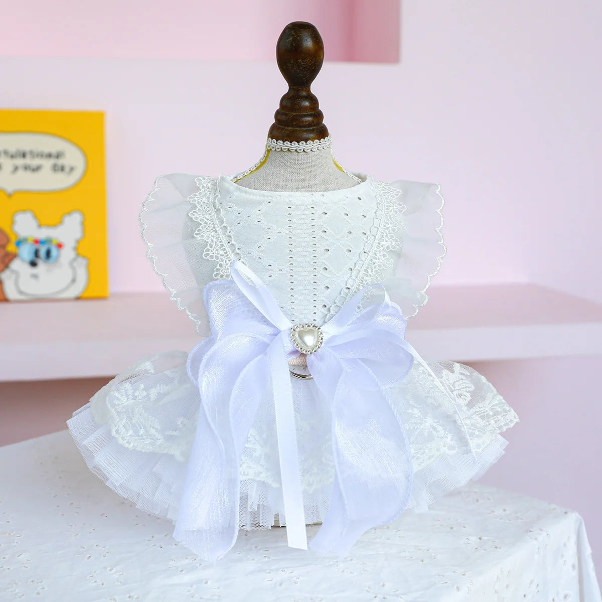 Puff Chiffon Skirt Wedding Dress for Dogs