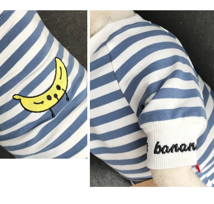 Pet parent-child clothing Dog and cat striped sweatshirt