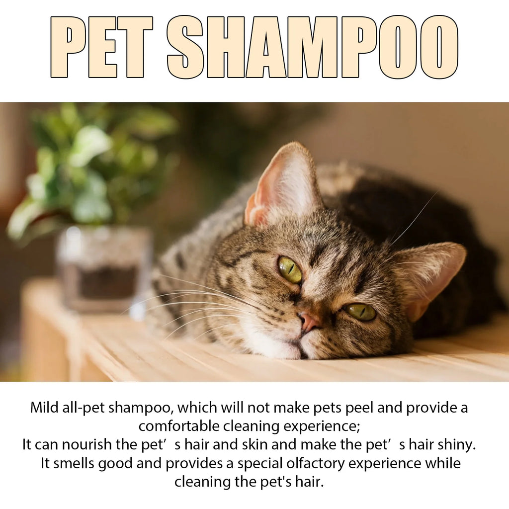Pet Wash Shampoo Dogs Hair Soften Dirts Mites Removal Flea Killer