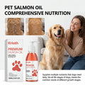 Aceite de Salmón Natural para Mascotas, Complemento Líquido con Vitamina E para Perros, para un Pelaje Brillante y Salud del Corazón, Fórmula Suave, Botella con Bomba Dosificadora