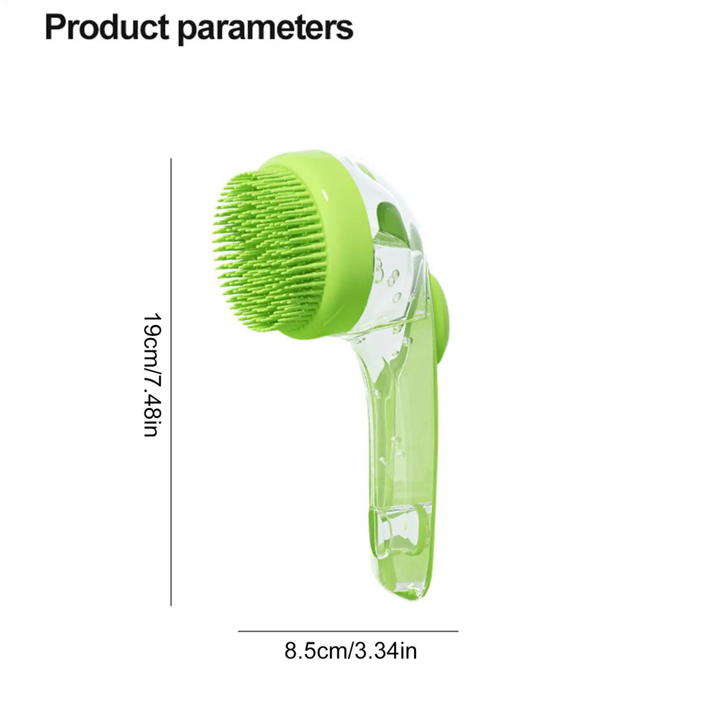 Soft Silicone Dog Shampoo Brush With Soap Dispenser Long Handle Massage dispenser beauty shower brush For pet Shower Cleaning ﻿
