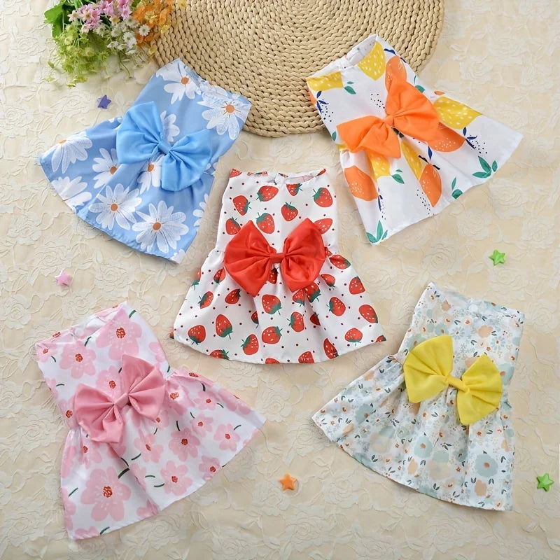 Pet Dress, Soft & Sleeveless Floral Outfit