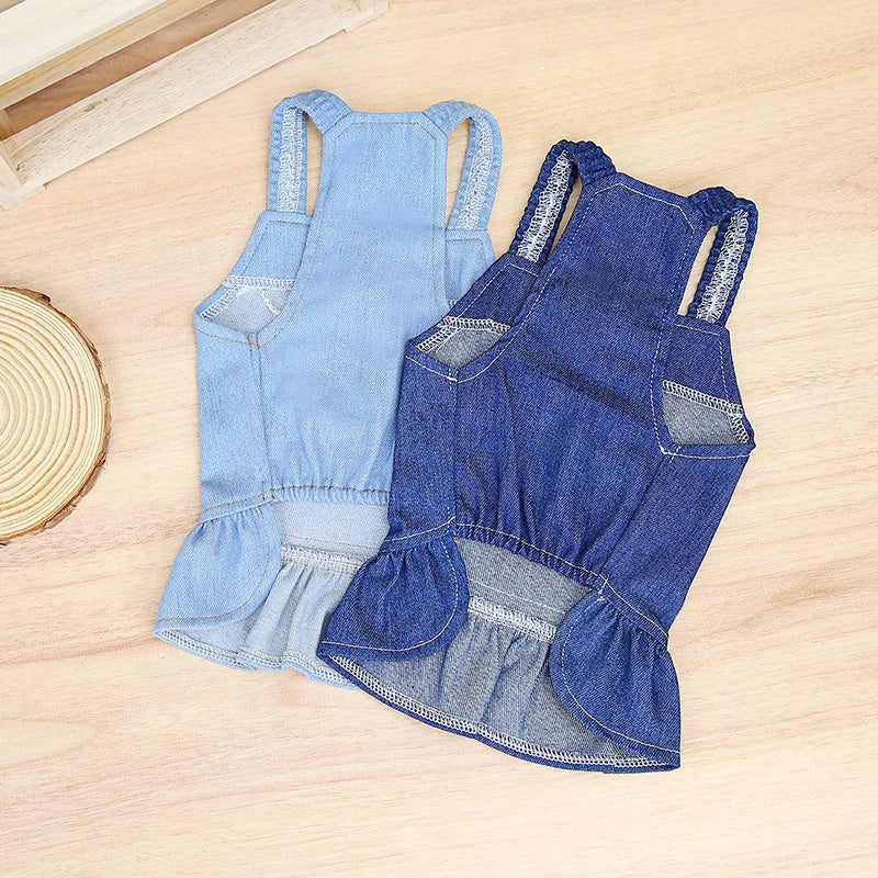 Pet Denim Dress for Dog Small Dog