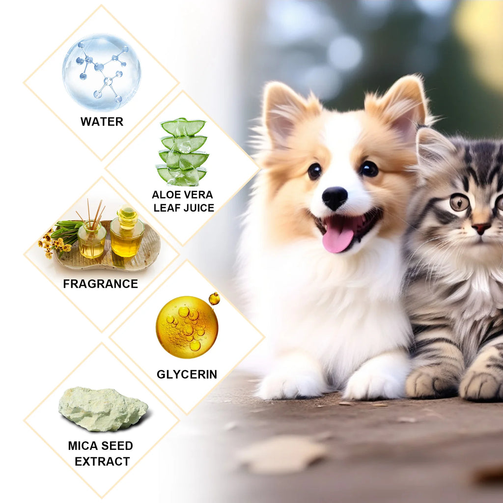 Pet Wash Shampoo Dogs Hair Soften Dirts Mites Removal Flea Killer