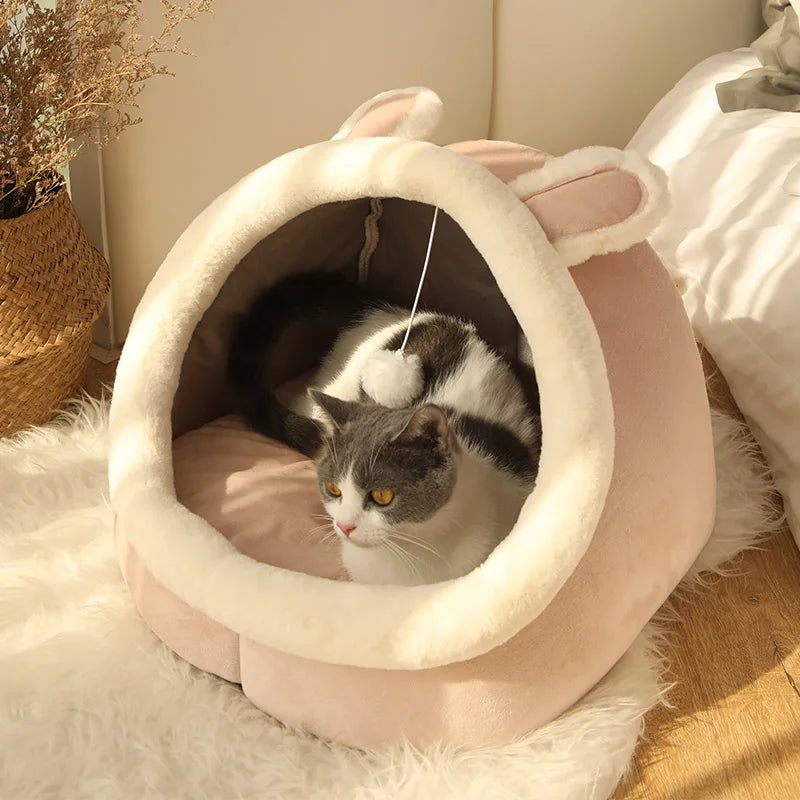 Deep Sleep Cat and Dogs Bed Cartoon Pet Bed Foldable Removable Washable Pet