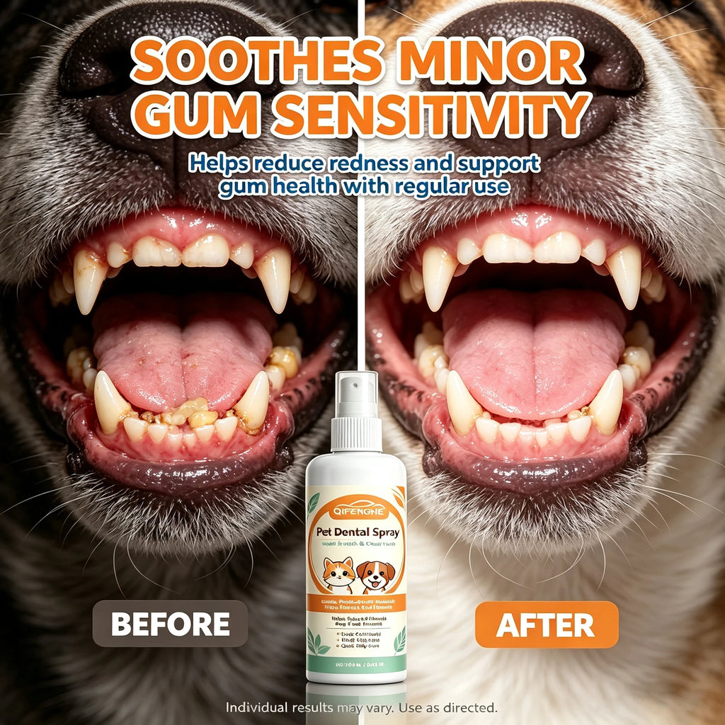 Spray Dental para Perros y Gatos, Cuidado Bucal, Reduce la Placa y el Sarro, Mal Aliento, Fórmula Natural a Base de Plantas, Limpieza Dental para Mascotas