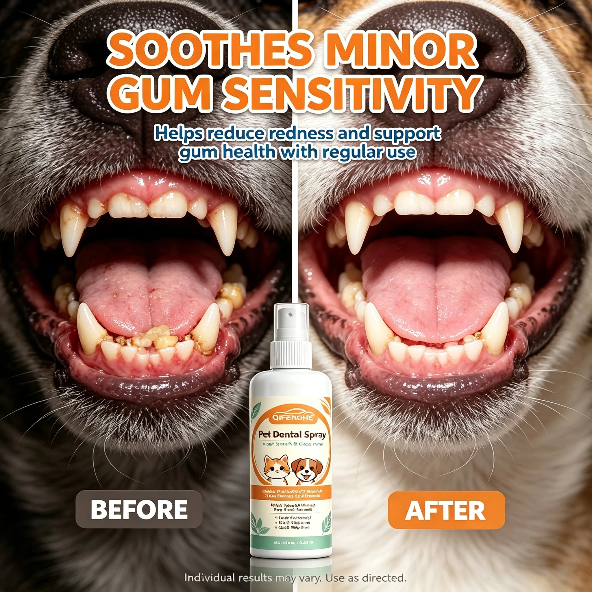 Spray Dental para Perros y Gatos, Cuidado Bucal, Reduce la Placa y el Sarro, Mal Aliento, Fórmula Natural a Base de Plantas, Limpieza Dental para Mascotas