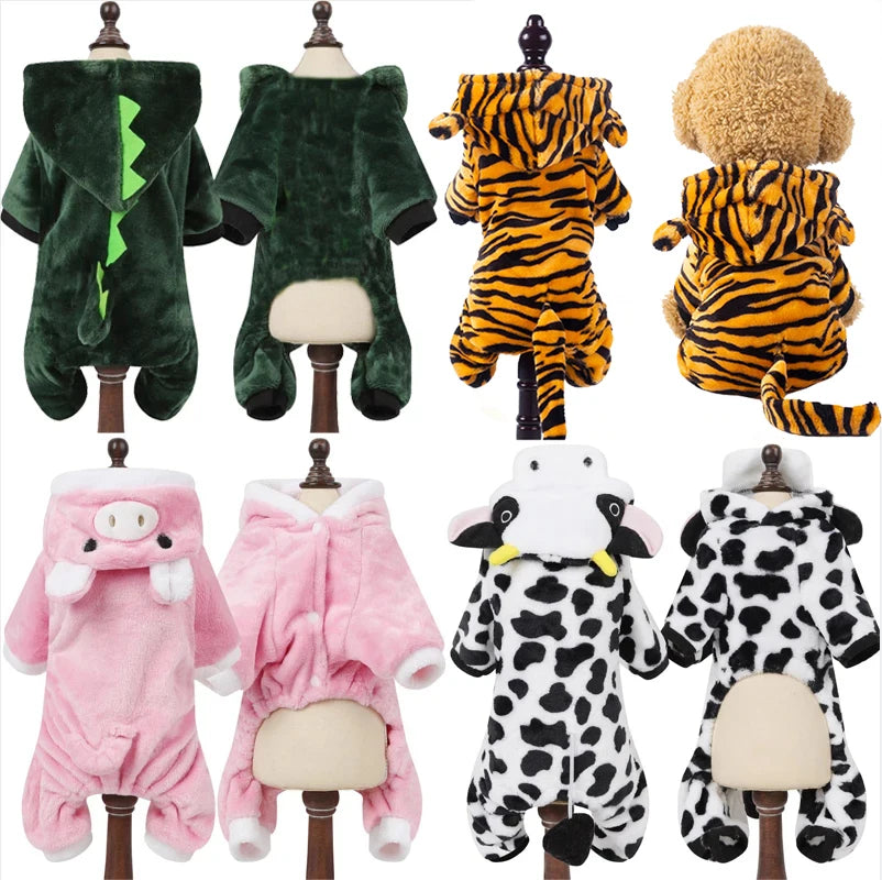COZY ANIMAL FLEECE JUMPSUIT FOR DOGS & CATS