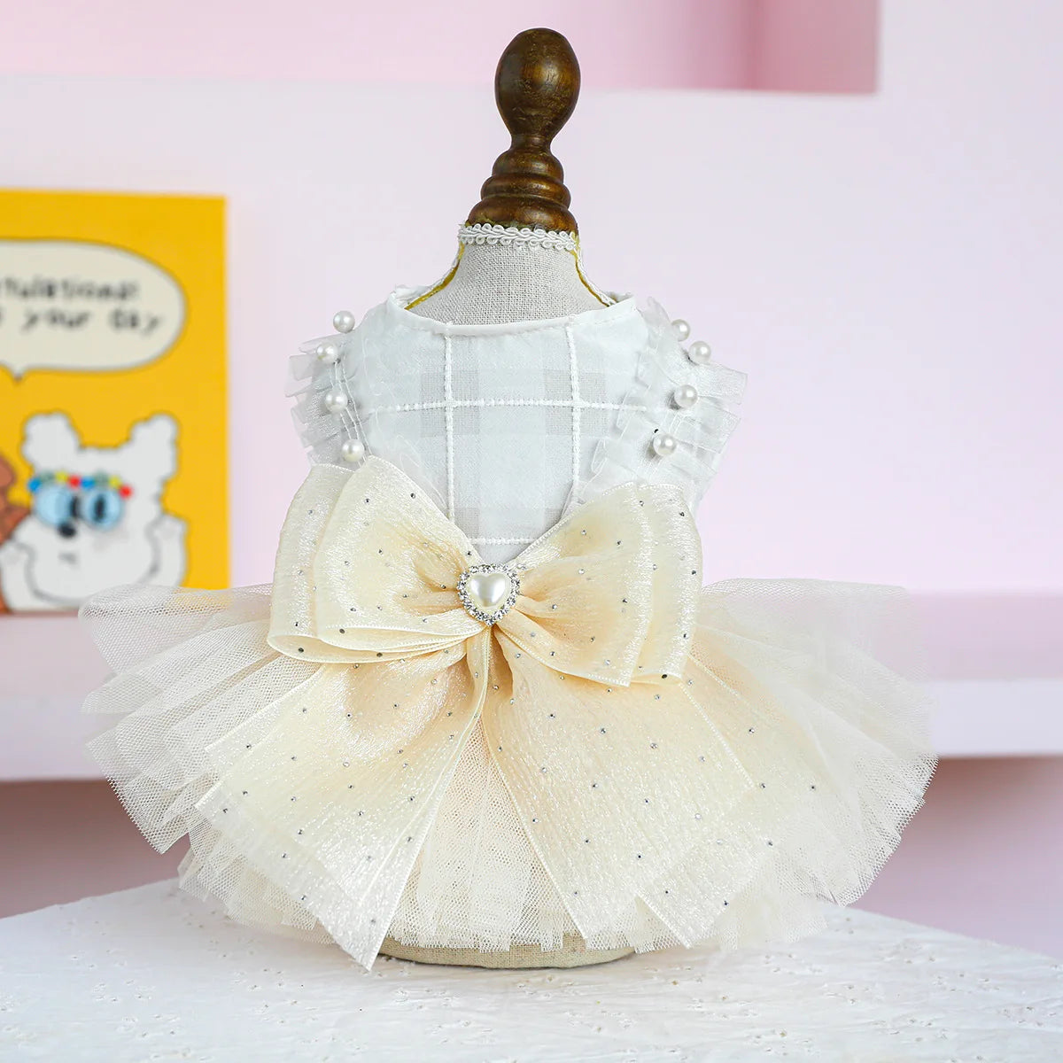 Puff Chiffon Skirt Wedding Dress for Dogs