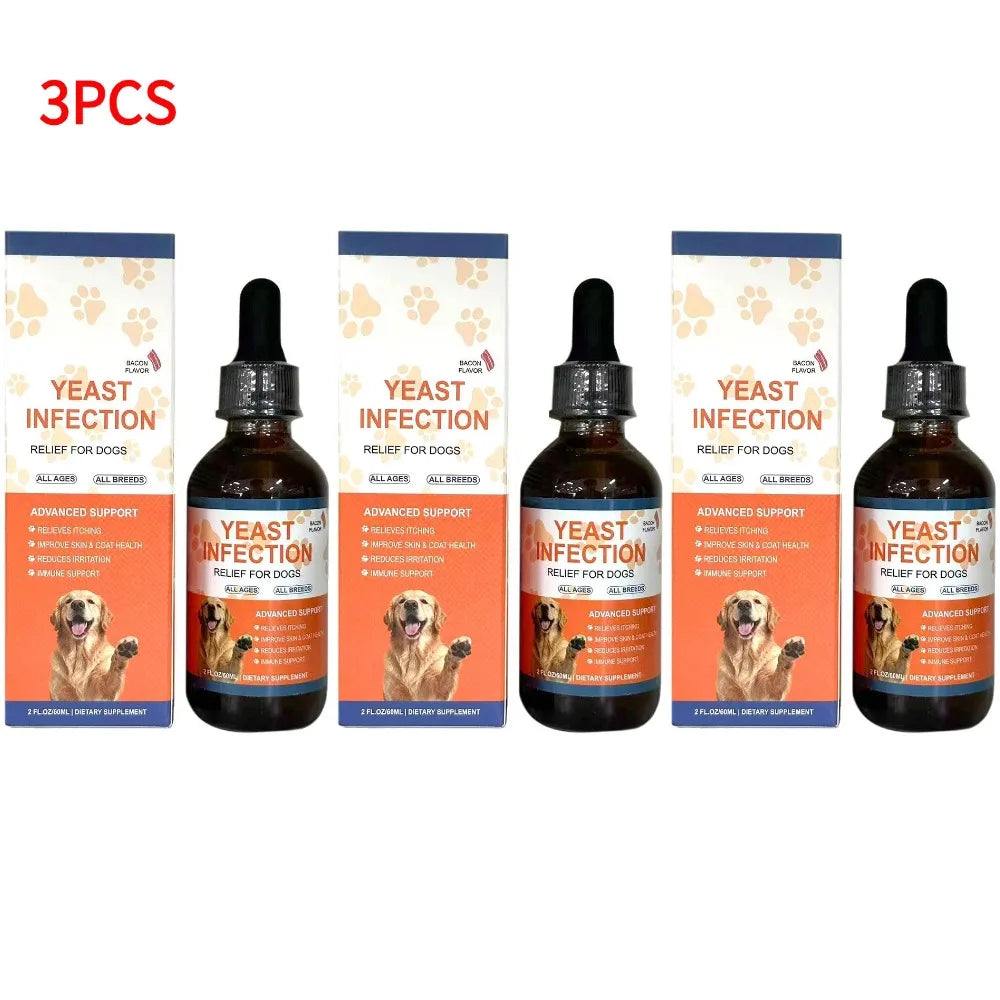Gotas para Perros de 60 ml, 3 Tipos, Suplemento de Cuidado Suave para Mantener un Pelaje y una Piel Saludables, Gotas Herbales para el Cuidado de Mascotas