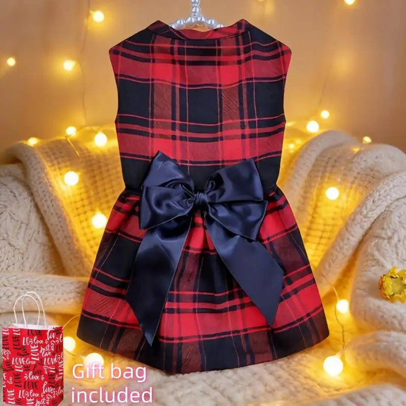 Pet Dog Clothes Plaid Shirt Suit Tie