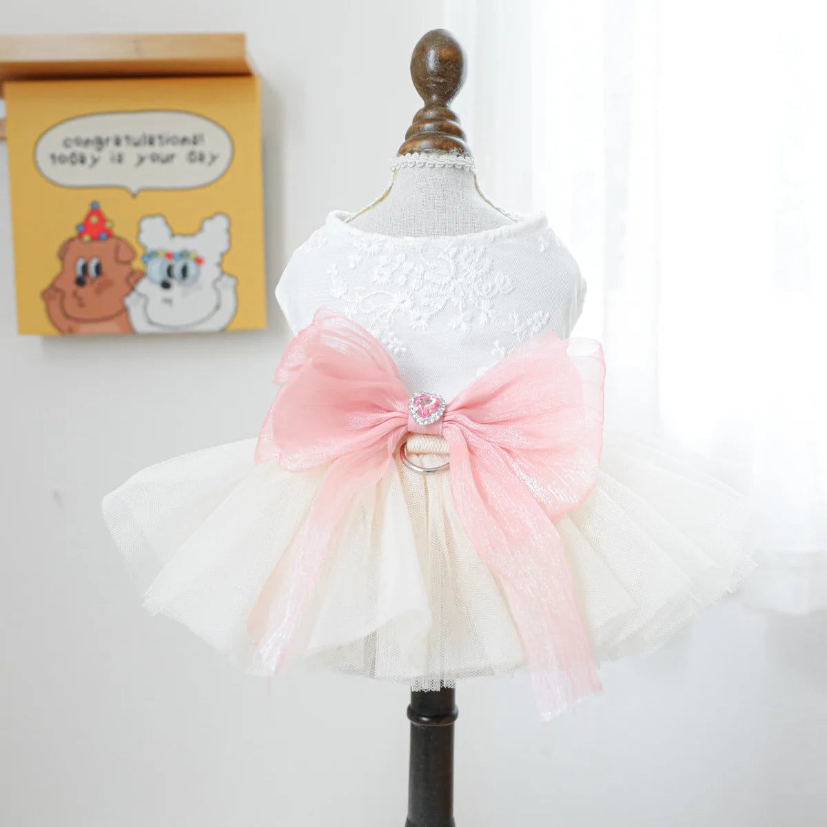 Puff Chiffon Skirt Wedding Dress for Dogs