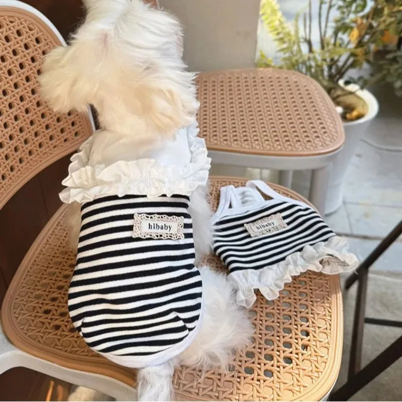 CUTE STRIPED SUMMER DRESS FOR SMALL DOGS