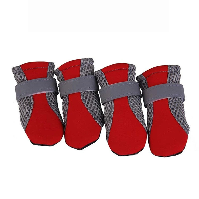 Pet Dog Shoes Breathable Waterproof Outdoor Walking Mesh Soft Summer Pet Shoes Night Safe Reflective Boots for Small Medium Dogs