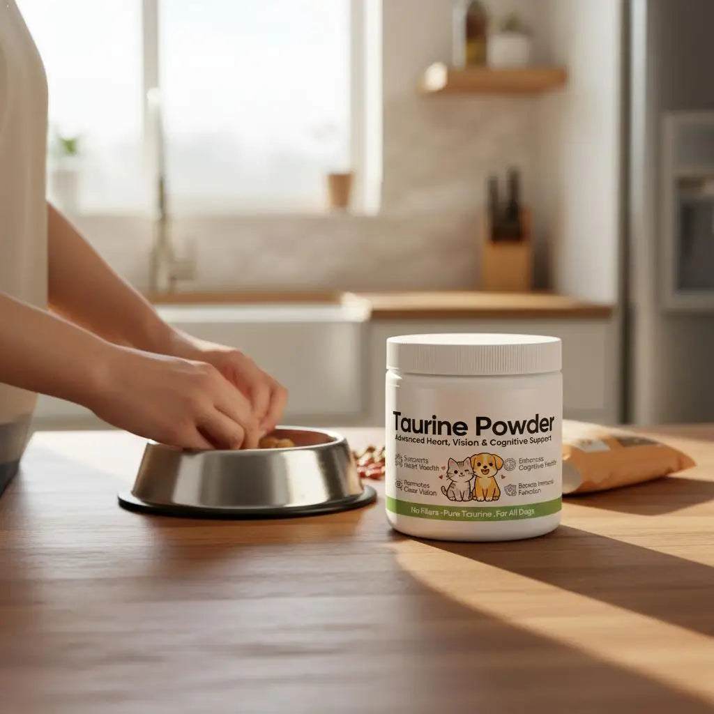Taurina Pura en Polvo para Perros y Gatos, Apoyo Avanzado para la Salud del Corazón, la Visión y la Cognición, Refuerzo Inmunológico, Suplementos Nutricionales para Mascotas