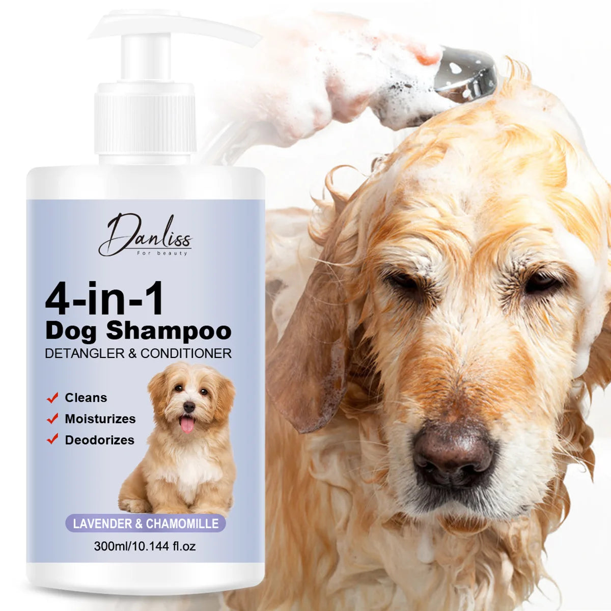 cat and dog shampoo, pet cleaning, pet odor removal hair protection, making hair softer,