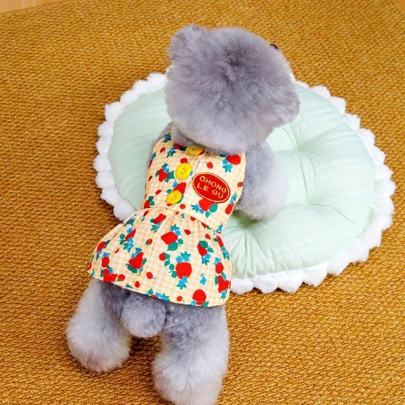 Pet Dog Dress Floral Fruit Girls Dog