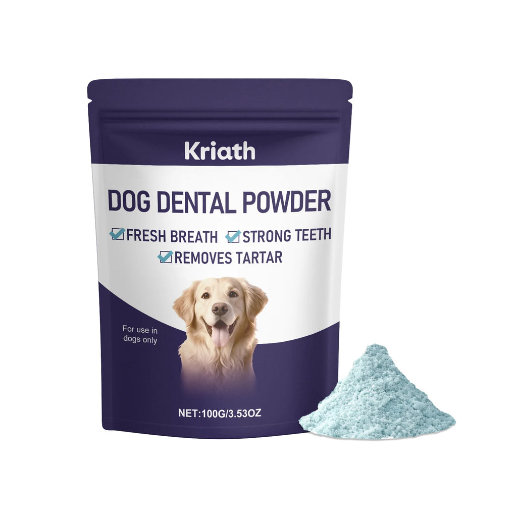 Polvo para el Cuidado Dental de Mascotas, Limpieza Natural de Dientes, Control de Placa y Sarro, Encías Saludables, Refuerzo de la Inmunidad y Vitalidad, Refrescante Bucal para Perros