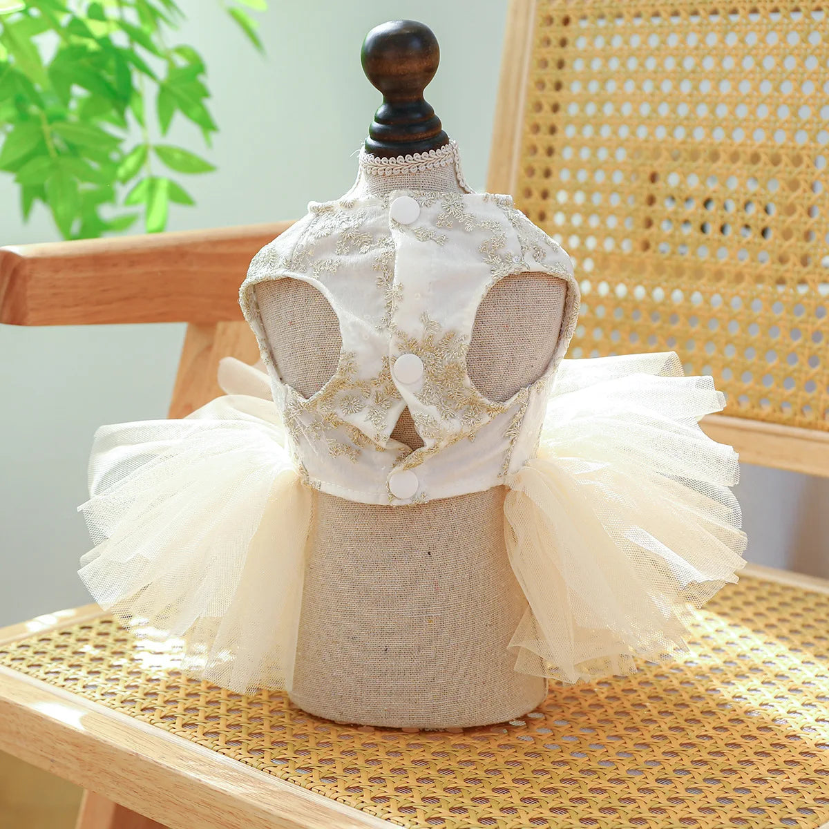 Puff Chiffon Skirt Wedding Dress for Dogs