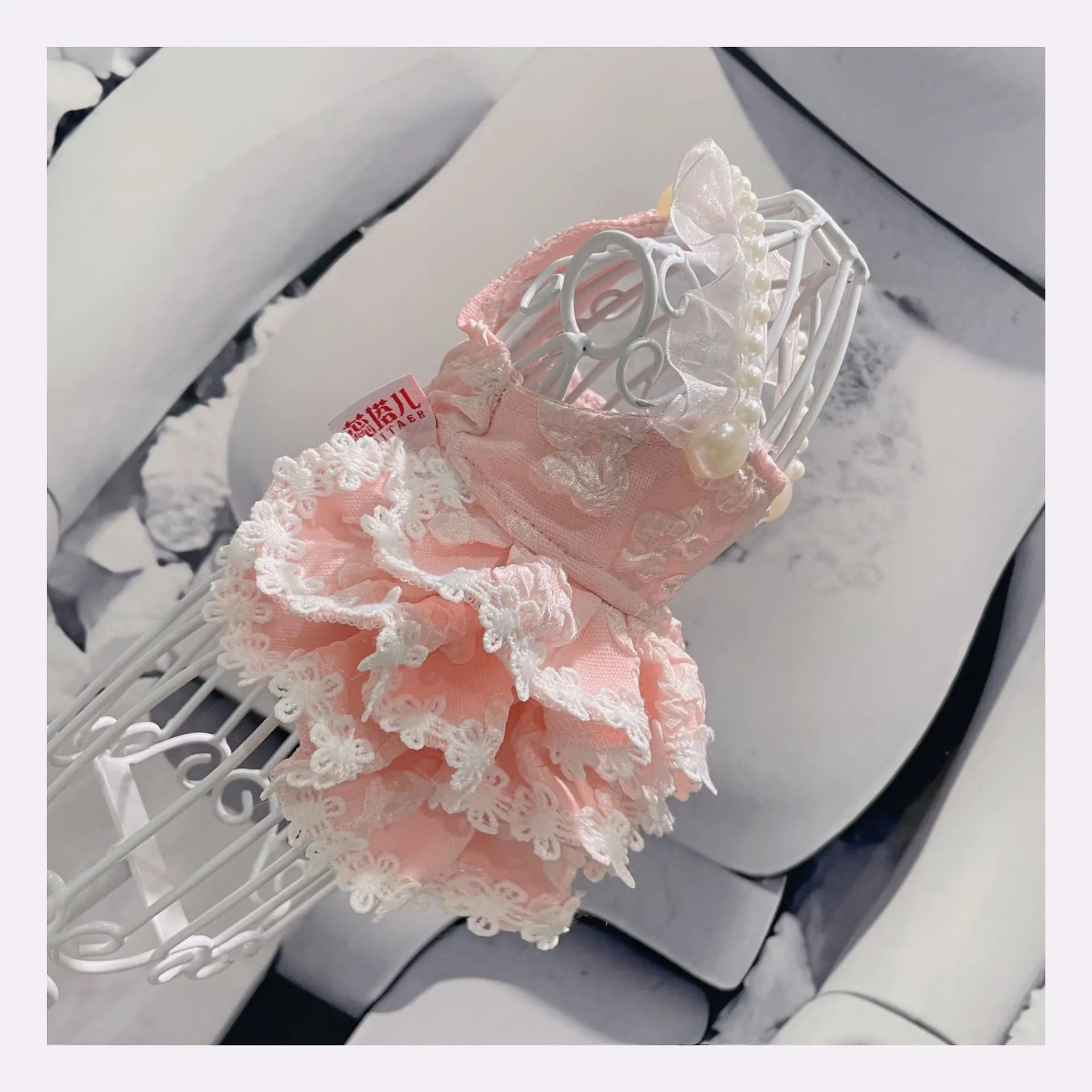 Pet Dress Spring Pet Dog Princess Puff Skirt Pearl